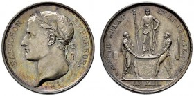 Frankreich-Königreich
Napoleon I. 1804-1815
Kleine Silbermedaille AN XIII (1804) von Denon und Galle, auf die Kaiserkrönung. Belorbeerte Büste nach ...