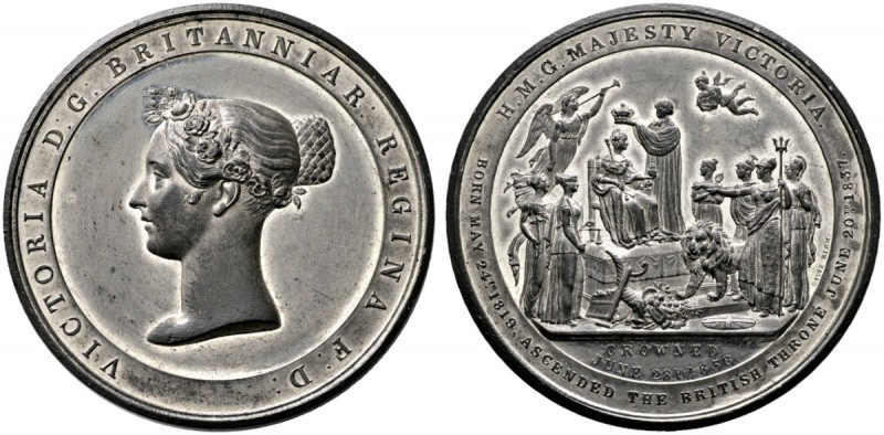 Großbritannien
Victoria 1837-1901
Zinnmedaille 1838 von Davis, auf die Krönung...