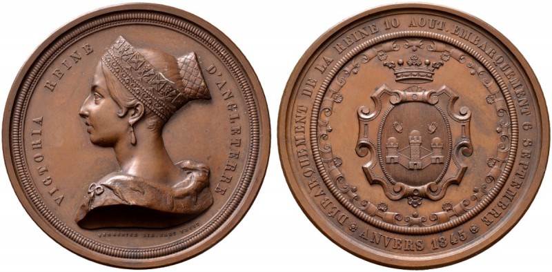 Großbritannien
Victoria 1837-1901
Bronzemedaille 1845 von Hart, auf den Besuch...