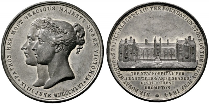 Großbritannien
Victoria 1837-1901
Zinnmedaille 1846 von J. Davis, auf die Eröf...