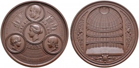 Großbritannien
Victoria 1837-1901
Bronzenes Medaillon 1849 von B. Wyon, auf die Eröffnung der Kohlenbörse. Mittig das Medaillon mit der Büste der Kö...