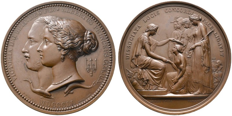 Großbritannien
Victoria 1837-1901
Große bronzene Prämienmedaille 1851 von W. u...