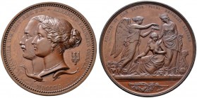 Großbritannien
Victoria 1837-1901
Bronzene Prämienmedaille (Juror's Medal) 1851 von W. Wyon und G.G. Adams, der Weltausstellung in London. Die Büste...
