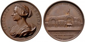 Großbritannien
Victoria 1837-1901
Bronzemedaille 1857 von Pinches, auf ihren Besuch bei der Kunstausstellung in London. Brustbild mit Diadem nach li...