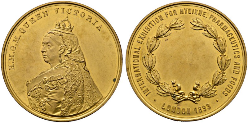 Großbritannien
Victoria 1837-1901
Vergoldete, bronzene Prämienmedaille 1893 vo...