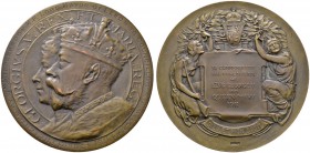 Großbritannien
George V. 1910-1937
Bronzene Erinnerungsmedaille 1911 von J. Fray, auf die Krönung von Georg V. und Queen Mary. Beide gekrönten Brust...