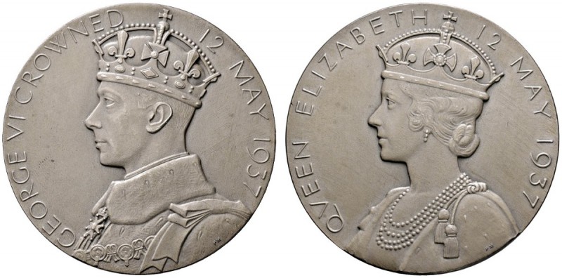 Großbritannien
George VI. 1937-1953
Mattierte Silbermedaille 1937 von P. Metca...
