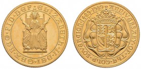 Großbritannien
Elizabeth II. seit 1953
Sovereign 1989. 500 Jahre "Gold-Sovereign". Spink 4272, Fr. 434. 7,3 g Feingold
Polierte Platte