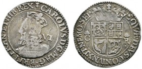 Großbritannien-Schottland
Charles I. 1625-1648. 6 Shilling o.J. (1637-42). Third coinage, Falconer's second issue with "F". Münz­zeichen auf dem Aver...