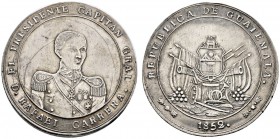 Guatemala
Silbermedaille 1852 unsigniert, wohl auf die Ernennung Guatemalas zur Republik 1847 und die erfolgreiche Wiederkehr zur zweiten Präsidentsc...