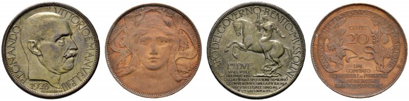 Italien-Königreich
Victor Emanuel III. 1900-1946
Lot (2 Stücke): Jetonartige 2...