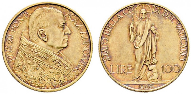 Italien-Kirchenstaat (Vatikan)
Pius XI. 1922-1939
100 Lire 1929 (ANNO VIII). B...