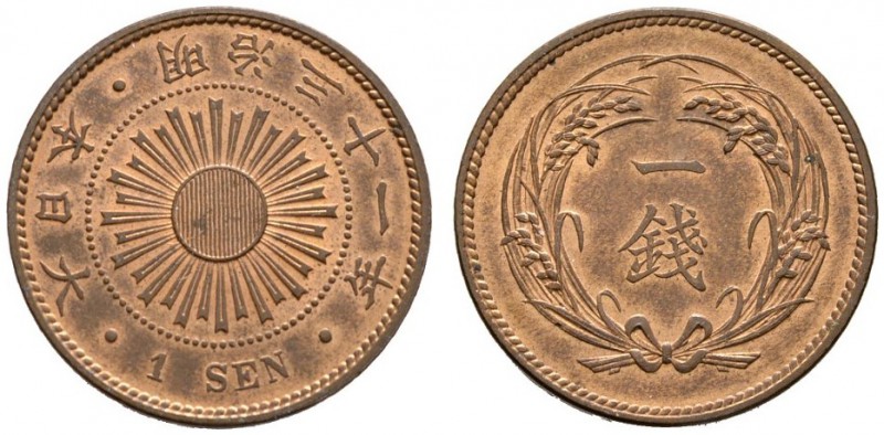 Japan
Mutsuhito - Periode Meiji 1868-1912
Bronze-1 Sen Meiji 31 (1898). Y. 20,...