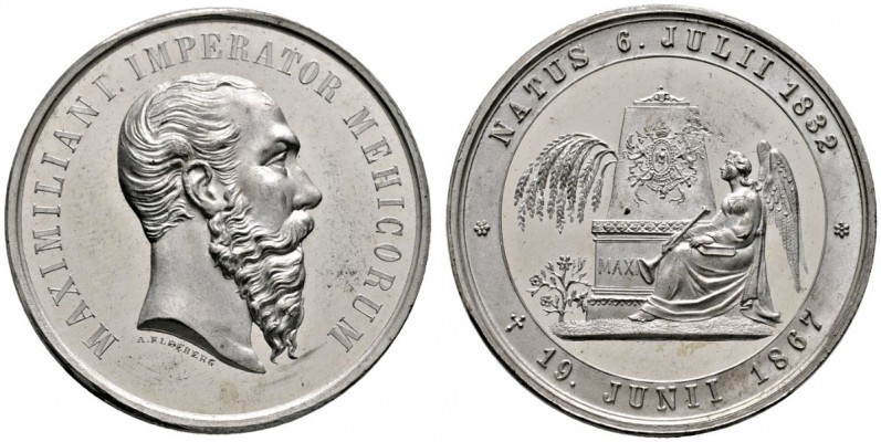 Mexiko
Maximilian I. von Habsburg 1864-1867
Zinnmedaille 1867 von A. Kleeberg,...