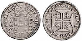 Portugal
Peter II. 1683-1706. 200 Reis (12 Vintens) 1688. KM 148.
gutes sehr schön