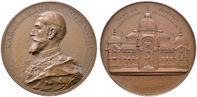 Rumänien
Carol I. von Hohenzollern-Sigmaringen 1866-1914. Bronzemedaille 1897 von Dimitrescu, auf die Grund­steinlegung der Depositen- und Sparkasse ...