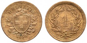 Schweiz-Eidgenossenschaft
Bronze-1 Rappen 1850 -Paris-. DT 326, HMZ 2-1215a.
vorzüglich-prägefrisch