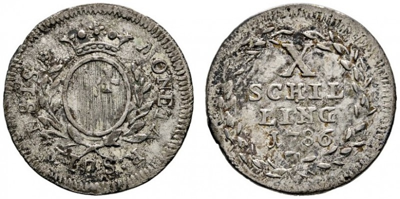 Schweiz-Schwyz
10 Schilling (= 1/4 Gulden) 1786. DT 583, Wiel. 104, HMZ 2-800a....