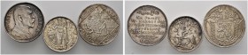 Tschechoslowakei
Lot (3 Stücke): Silbermedaille 1928 von Spaniel, auf den 10. Jahrestag der Republik (34 mm, 20,0 g), Silbermedaille 1929 unsigniert,...