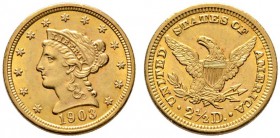 USA
2 1/2 Dollars 1903. Liberty Head. KM 72, Fr. 114. 4,19 g
vorzüglich