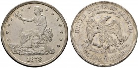 USA
Trade-Dollar 1878 -San Francisco-. KM 108.
Adlerseite leicht berieben, sehr schön-vorzüglich