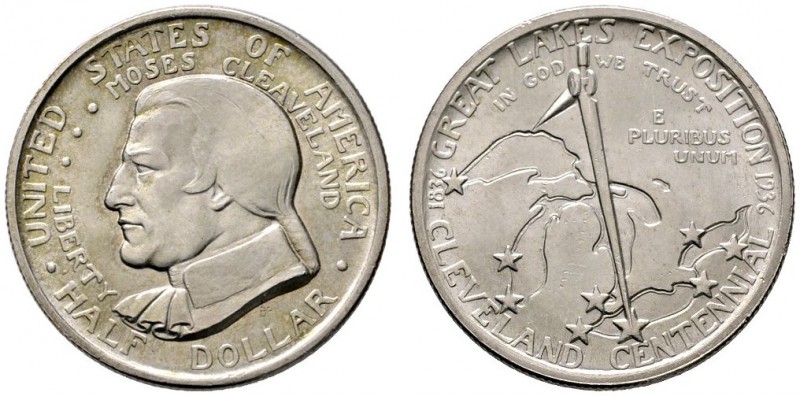 USA
Gedenk-1/2 Dollar 1936. Cleveland-Great Lakes Exposition. KM 177.
kleine K...
