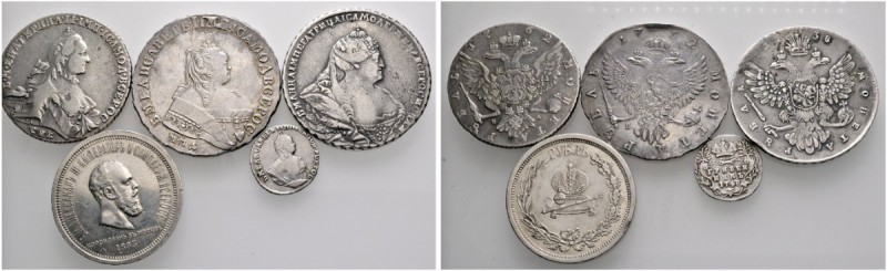 Zentralamerikanische Republik
5 Stücke: RUSSLAND. Silberrubel von 1738 und 1752...