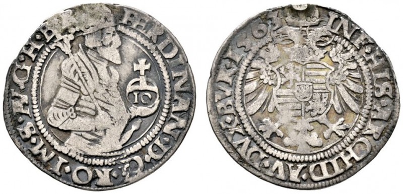 Ferdinand I. 1521-1564
10 Kreuzer 1563 -Kuttenberg-. Markl - vgl. 1215 ff (Vari...
