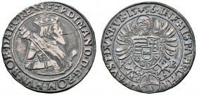 Ferdinand I. 1521-1564
1/4 Reichstaler zu 18 Kreuzer 1556 -Kremnitz-. Markl 1339, Huszar 921.
äußerst selten, dunkle Patina, sehr schön/sehr schön-v...