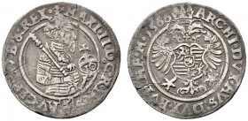 Maximilian II. 1564-1576
10 Kreuzer 1566 -Joachimsthal-. Dietiker 197, Halacka 214, Slg. Dietiker 169.
selten, leichte Kratzer, minimaler Schrötling...