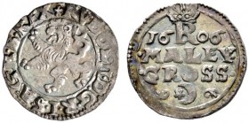 Rudolf II. 1576-1612
Maleygroschen 1606 -Joachimstal-. Dietiker 291, Halacka 412, Slg. Dietiker 221.
selten, feine Patina, vorzüglich-Stempelglanz