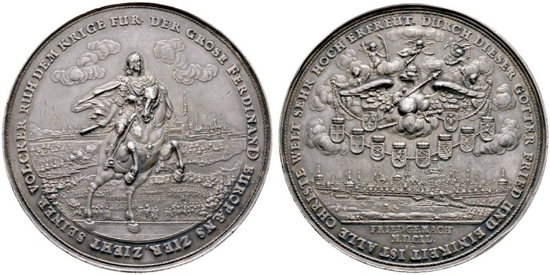 Ferdinand III. 1637-1657
Silbernes Medaillon 1649 von Sebastian Dadler, auf den...
