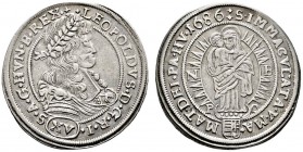 Leopold I. 1657-1705
15 Kreuzer 1686 -Nagybanya-. Her. 1082, Huszar 1435. Höllh. NB 86.1.2. -Walzenprägung-
sehr schön-vorzüglich