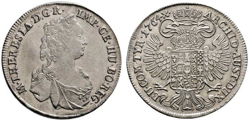 Maria Theresia 1740-1780
1/2 Taler 1764 -Hall-. Her. 658, Eyp. 88, MT 973.
gut...
