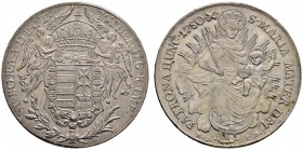 Maria Theresia 1740-1780
Madonnentaler 1780 -Kremnitz-. Her. 606, Eyp. 304, Dav. 1133.
sehr schön-vorzüglich