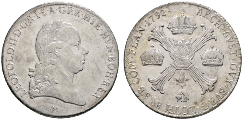 Leopold II. 1790-1792
Kronentaler 1792 -Mailand-. Her. 45, J. 95, Dav. 1389.
l...