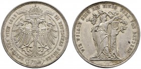 Haus Österreich
Franz Josef I., Kaiser von Österreich 1848-1916
Feintaler (Schützenpreis) 1868. Drittes Deutsches Bundesschiessen zu Wien. Her. 482,...