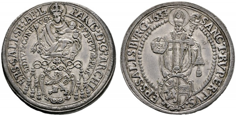 Salzburg, Erzbistum
Paris Graf von Lodron 1619-1653
Taler 1633. Zöttl 1484, Pr...