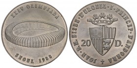 Andorra 1988 20 Diners in Silber 16g KM 43 unzirkuliert