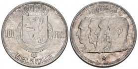 Belgien 1948-54 100 Francs Silber 18.17g 33mm selten unz