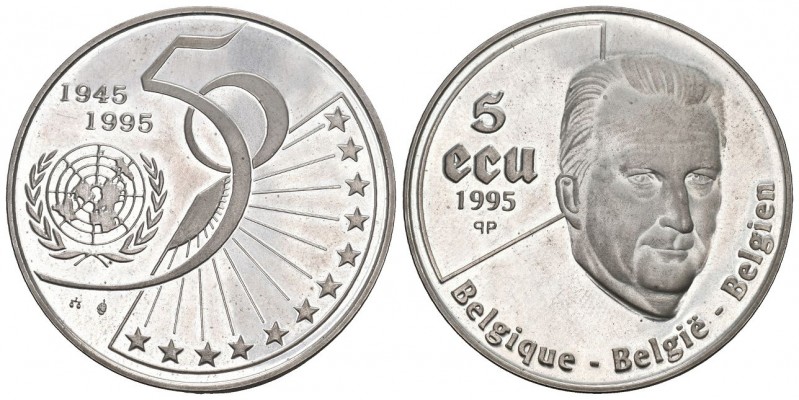 Belgien 1995 5 Ecu Silber 22.85g KM 200 unz