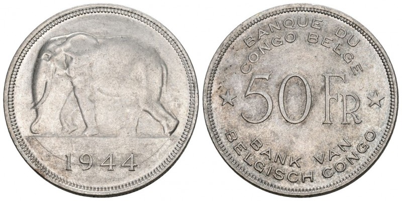 Belgien Conco 1944 50 Francs Silber 17.5g KM 27 bis unz