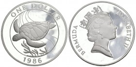 Bermuda 1986 1 Dollar Silber 28.28g KM 49a unz