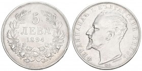 Bulgarien 1894 5 Leva Silber 25g KM 18 sehr schön