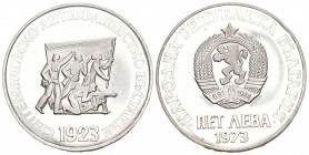 Bulgarien 1973 5 Leva Silber 20g KM 83 bis unz