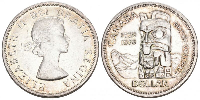 Canada 1958 1 Dollar in Silber 23.33g selten KM 55 vz