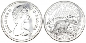 Canada 1980 1 Dollar Silber 23.3g Columbia KM 80 Proof