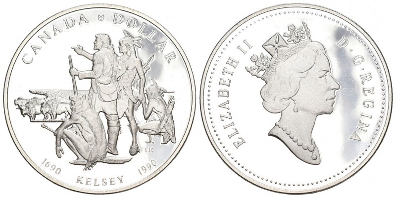 Canada 1990 1 Dollar Silber 23.3g Columbia KM 170 Proof