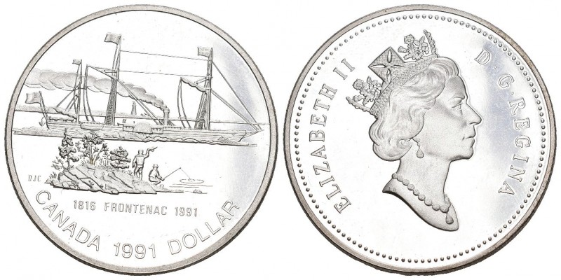Canada 1991 1 Dollar Silber 23.3g Columbia KM 179 Proof