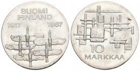 Finnland 1967 10 Markkaa Silber 23.75g KM 50 unz